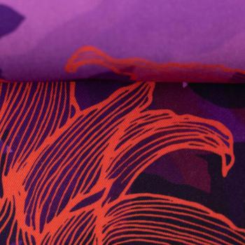 Viskose Flamingo Flowers by Thorsten Berger orange Blüten, lila bunt